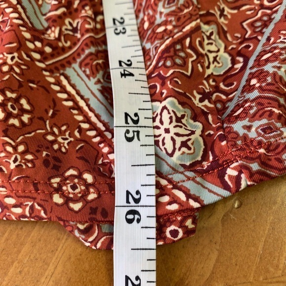 Garnet Hill Swimsuit Swim Dress New Size 18 Burgundy Green Floral Boho Print - Picture 12 of 12